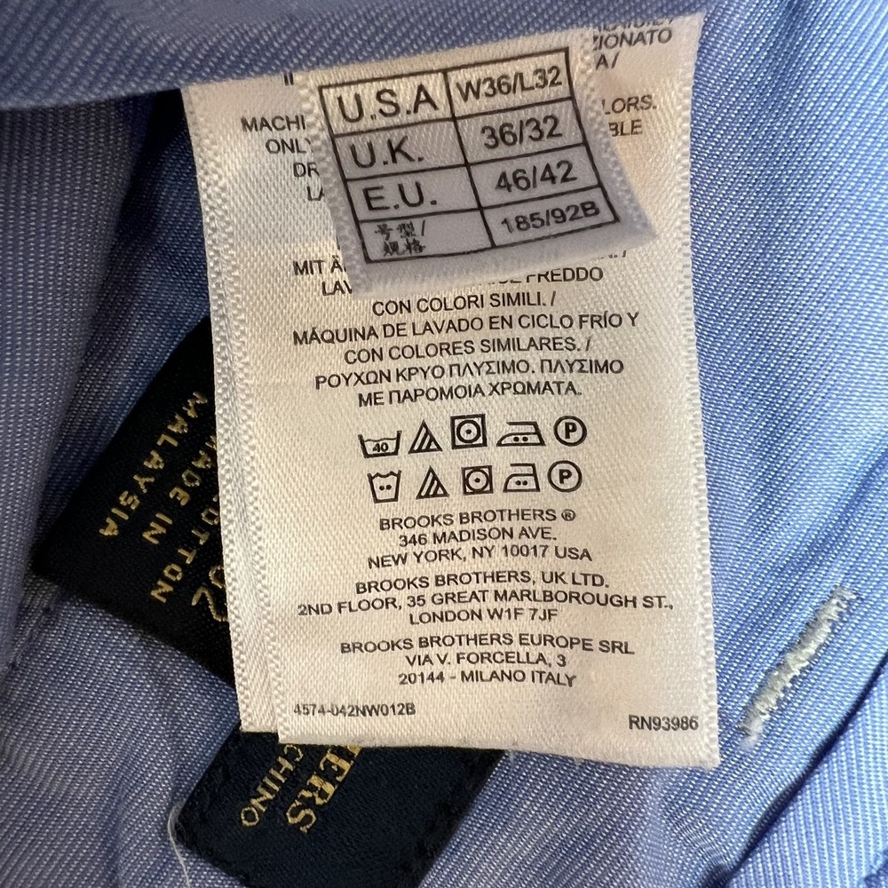 Brooks Brothers Mens Light Weight Advantage Chino Clark  Sand 36x32 - Picture 5 of 9